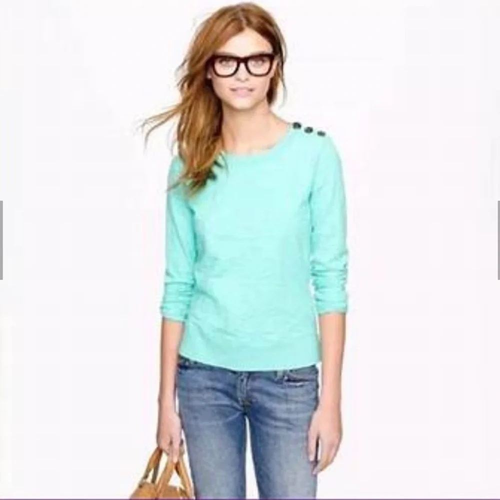 J.Crew tortoise shell button shoulder top - Picture 1 of 9